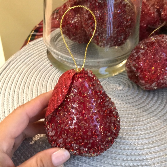 ❤️CHRISTMAS DECOR APPLES & PEAR Ornaments T17 - Picture 4 of 5